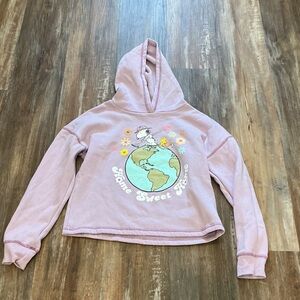 Peanuts Purple Hoodie with Snoopy and Globe